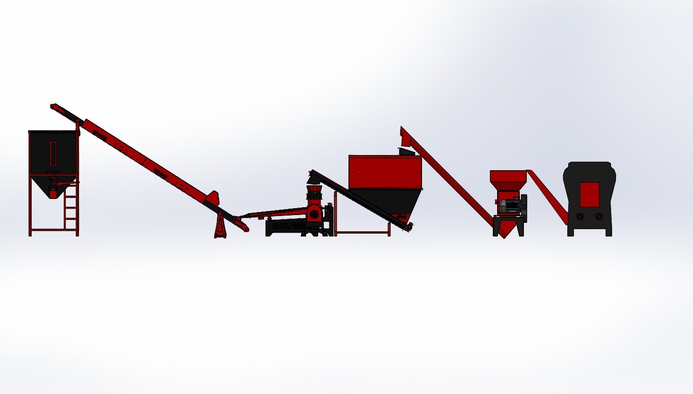 Pelet Yem Tesisi SAATTE 400-600KG (TEK MAKİNE)